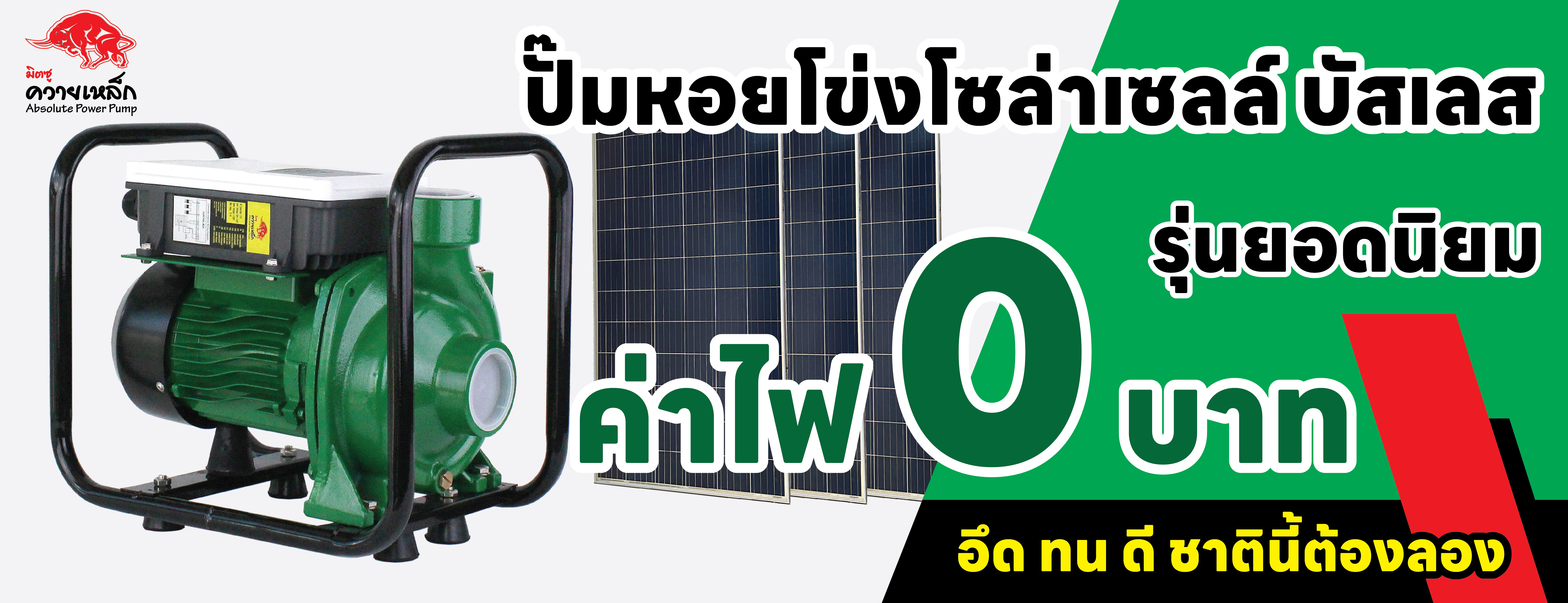 ปั๊มหอยโข่งโซล่าเซลล์ บัสเลส